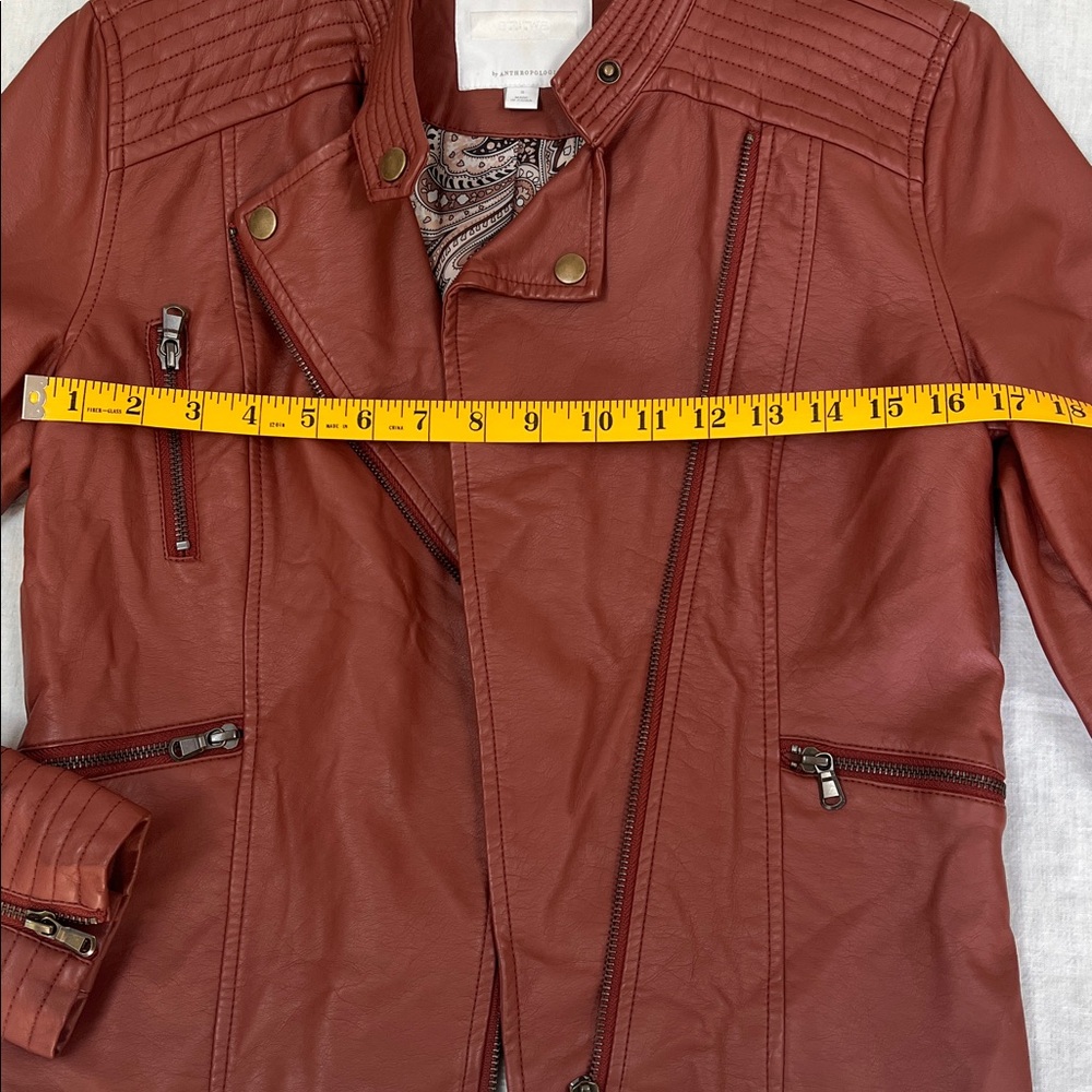 Faux leather Anthropologie Size Small jacket- rust/brown - Picture 6 of 9
